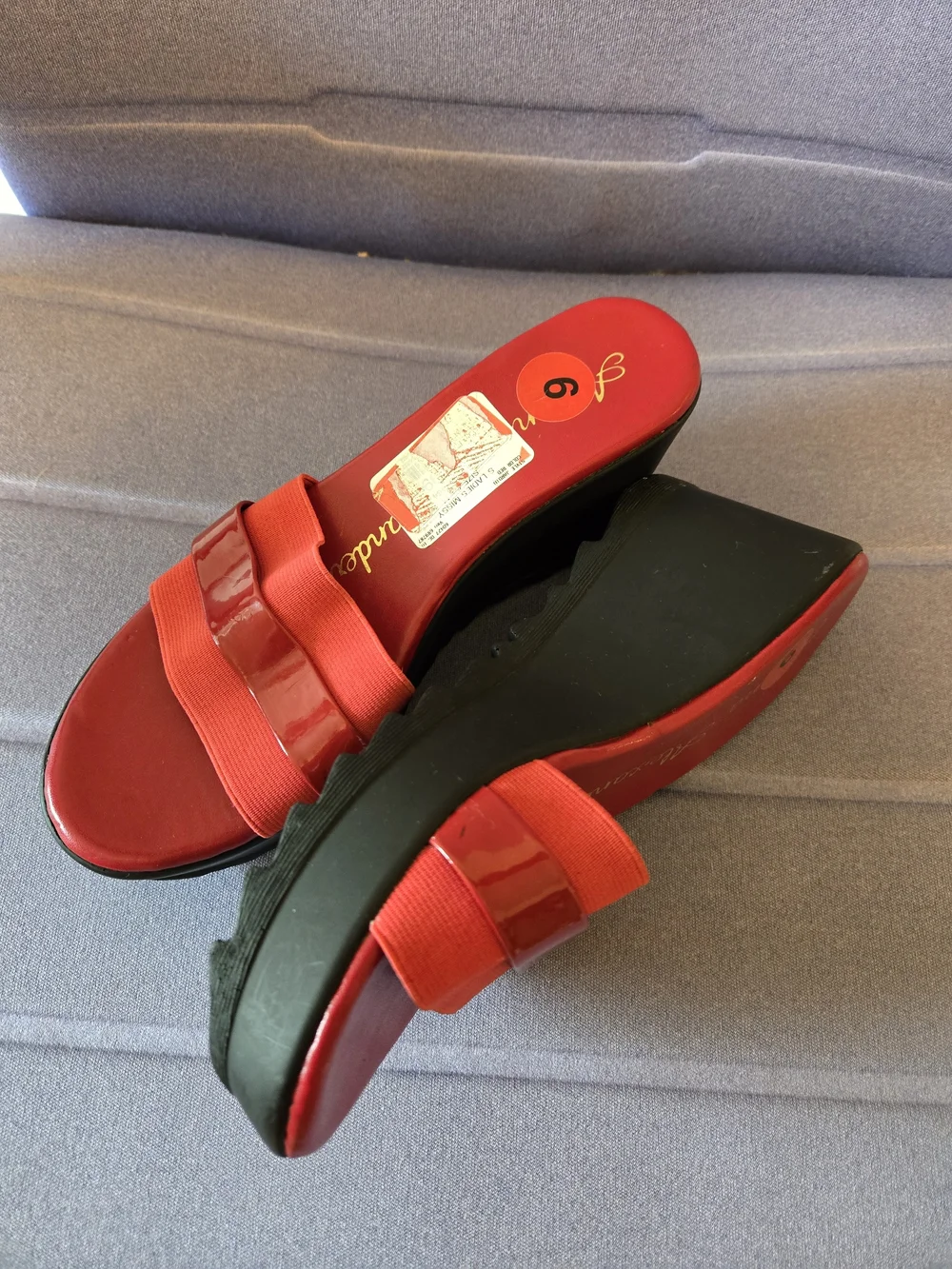 Y2K Red Women's Slide Wedge Sandals
